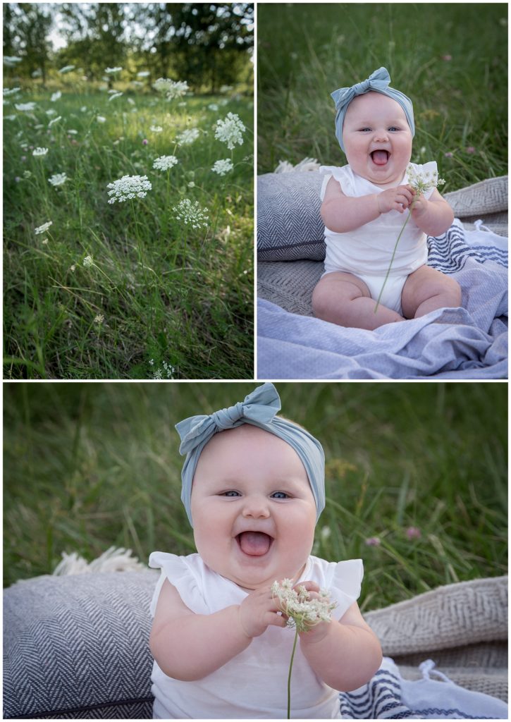 Six month old baby girl in Milwaukee family photo session
