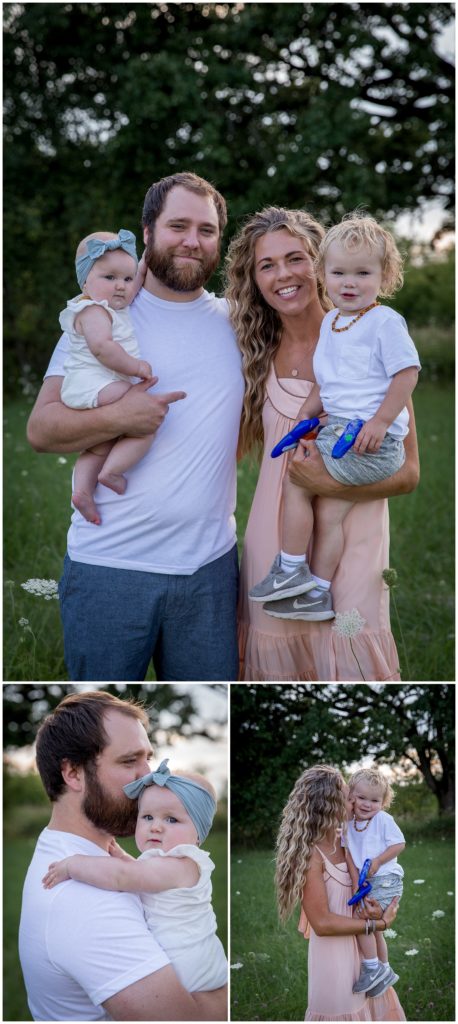 Menomonee Falls Family Photographer captures a family of four in a wildflower field