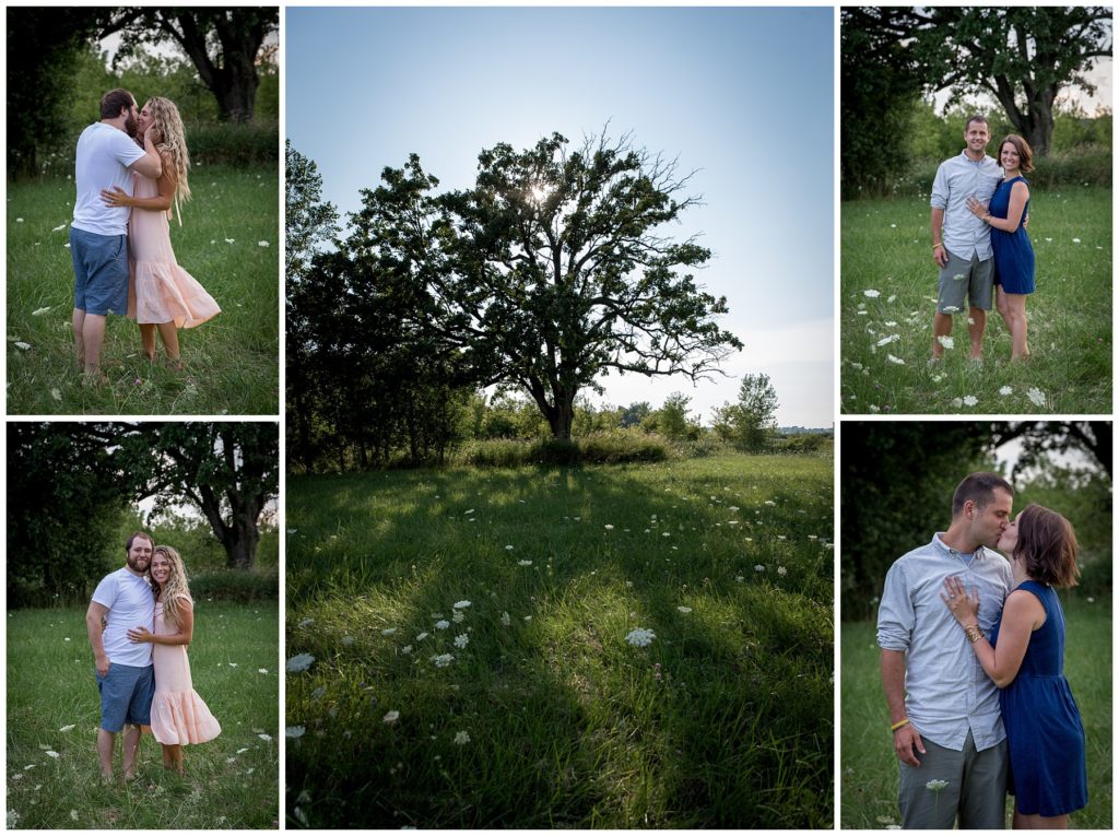 Milwaukee Couples Photographer in a wild flower field during a family session
