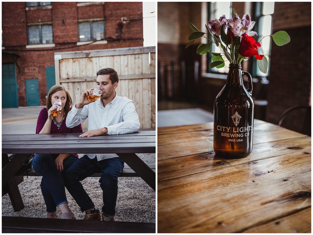 Craft Brewery in Milwaukee Engagement Session - Happy Takes Photography