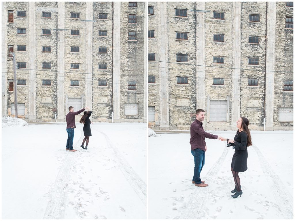 Milwaukee, WI Snowy Engagement Session