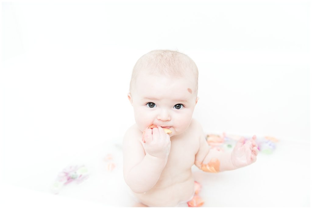 Baby girl six month session in Germantown, WI