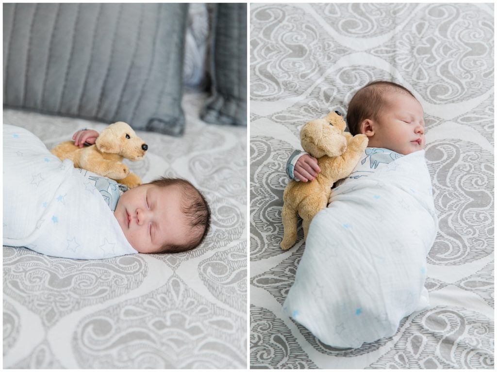 Lifestyle newborn photography in Wisconsin home