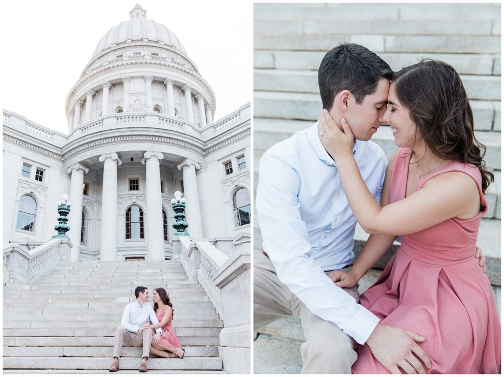 Engagement Session at Wisconsin State Capitol in Madison