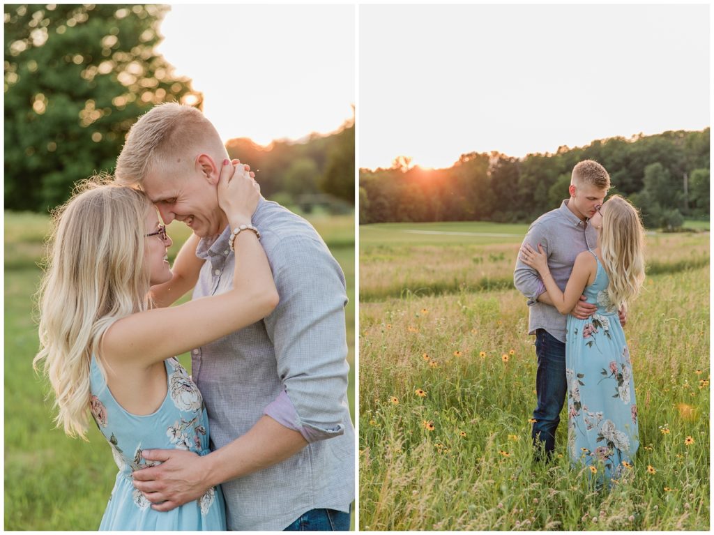Summer sunset engagement session in Milwaukee area