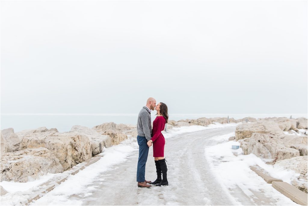 Downtown Milwaukee Winter Engagement Session | Happy Takes Photography