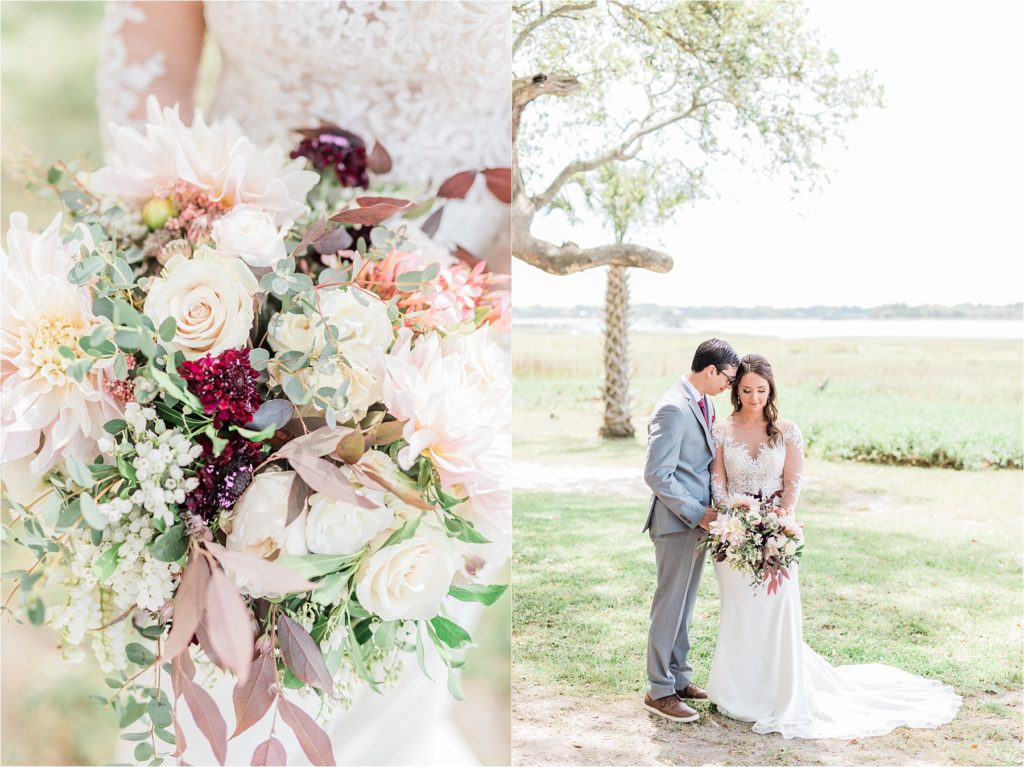 Destination Wedding Florals at Lowndes Grove in Charleston | Happy Takes Photography