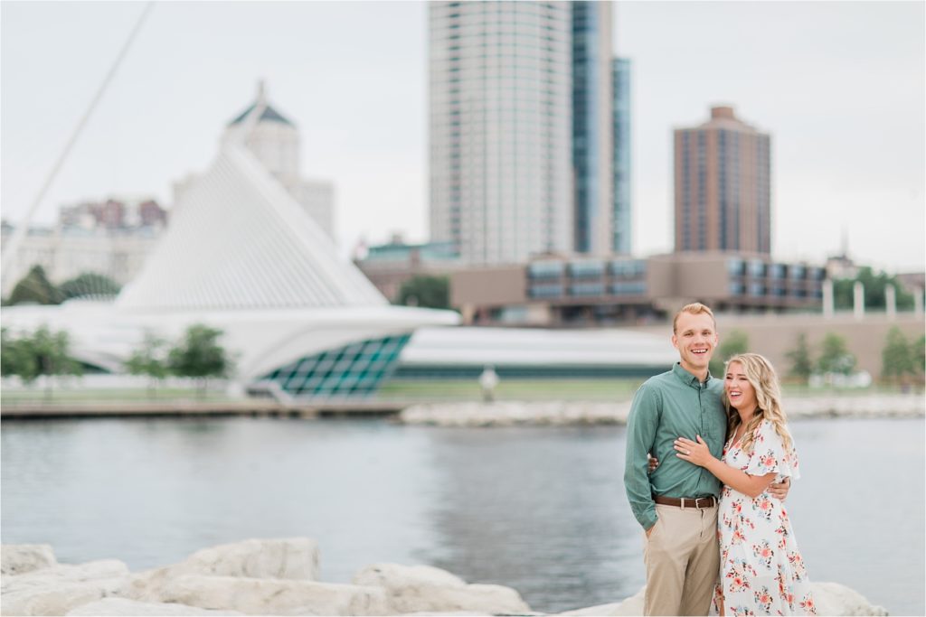 Lakefront Engagement Session in Milwaukee, WI