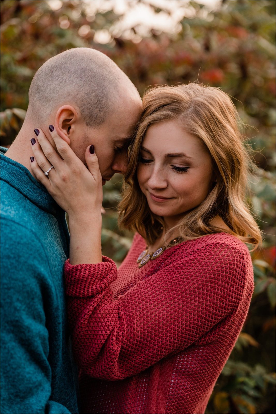 Fall Color Engagement Session in WI