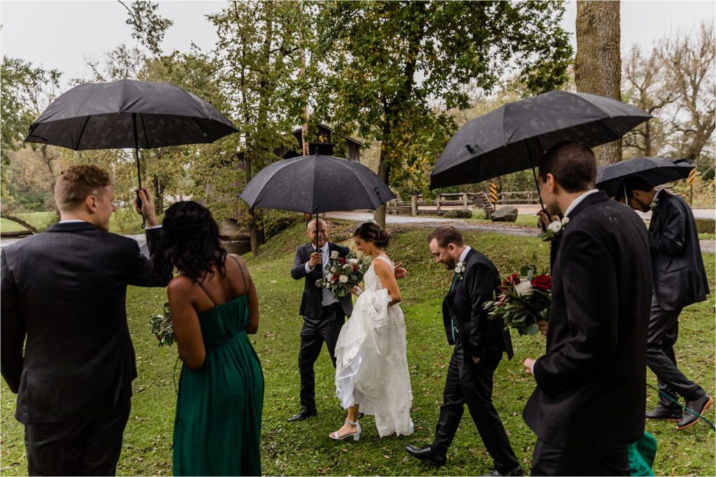 Rainy, Fall River Room Wedding