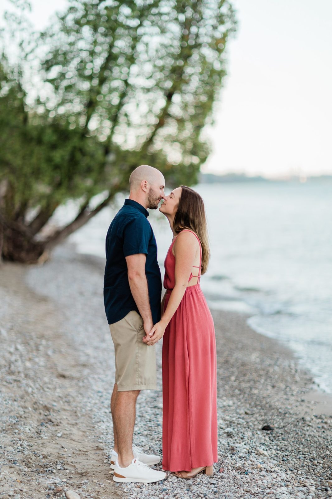 Milwaukee engaged couple on Lake Michigan