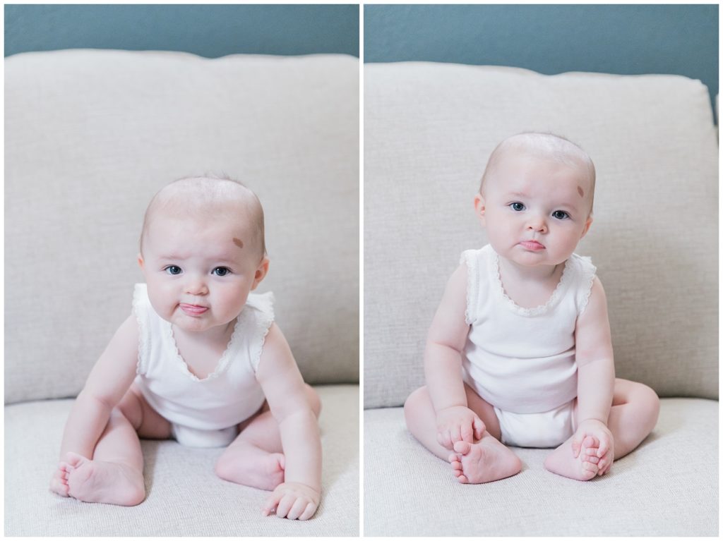 Six month old baby girl portraits